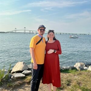 Old Navy Rust Long Sleeve Maternity Dress